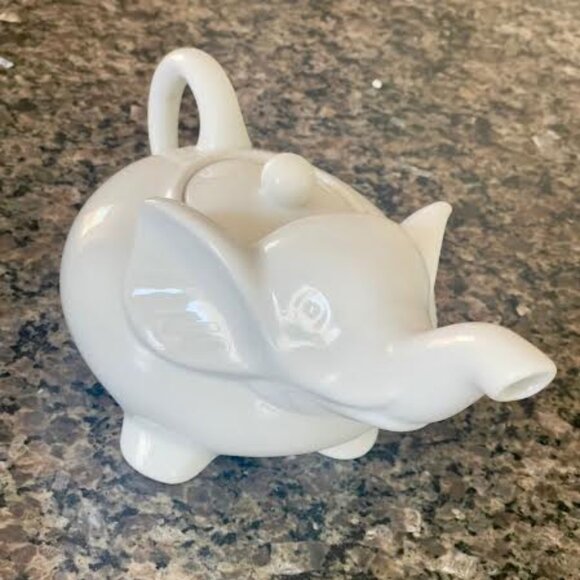 Set of Tea ware  White Elephant Porcelain Teapot, Sugar Bowl and Creamer Jug - Picture 2 of 12